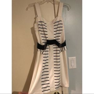 White and black cocktail dress